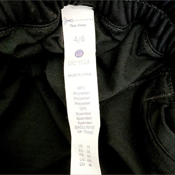 CRZ YOGA BLACK ADJUSTABLE ATHLETIC SHORTS SIZE 4/6 NEW - Picture 7 of 7